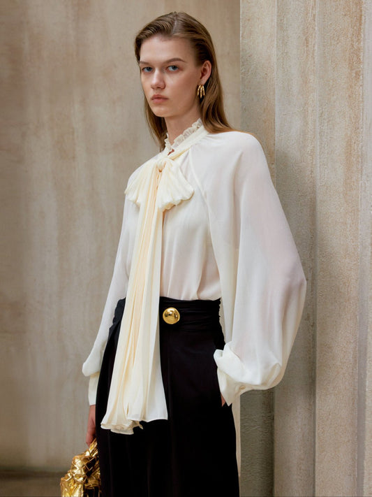 Tiitaa.com × Tiitaa: Designer Flutter Shirt(Check Below Same Price With Tmall） runway look in White