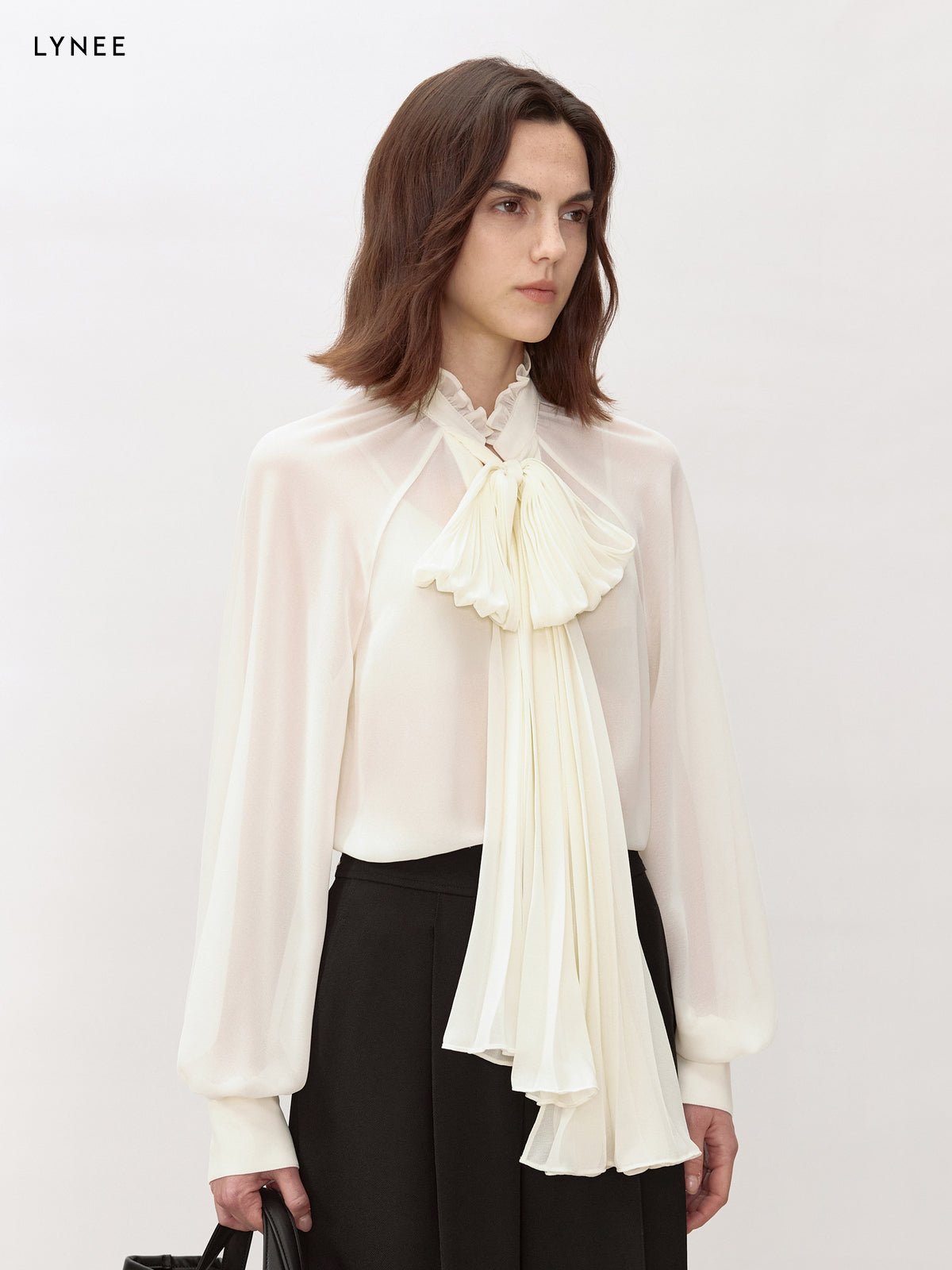 Tiitaa.com × Tiitaa: Designer Flutter Shirt(Check Below Same Price With Tmall） runway look in White