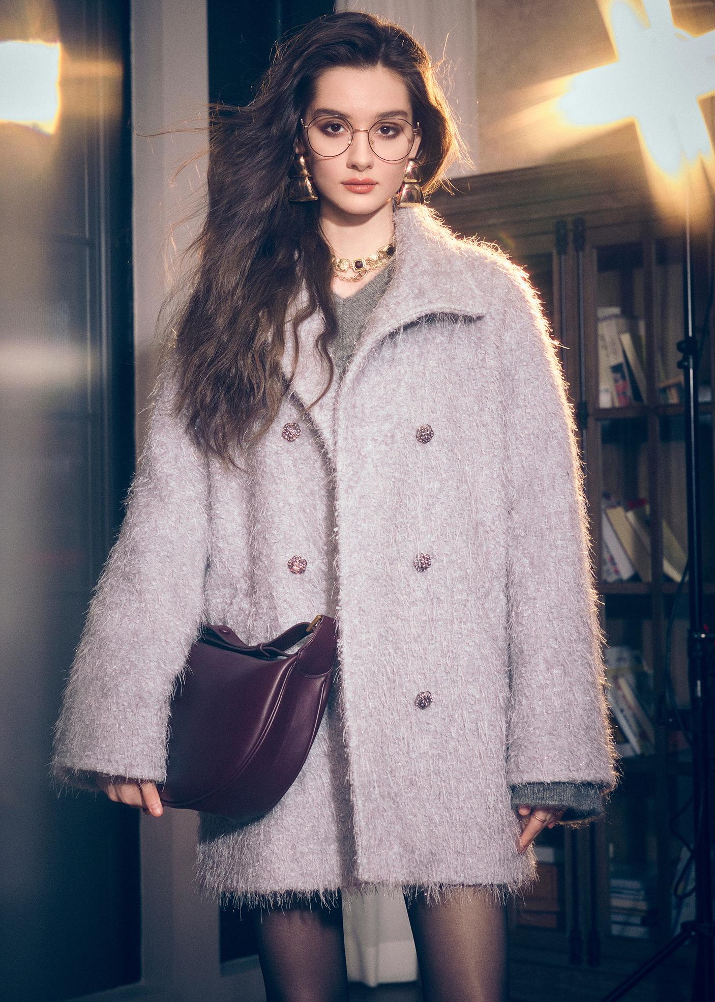 Tiitaa.com × Tiitaa: Double Collar Coat(Check Below Same Price With Taobao） runway look in Purple