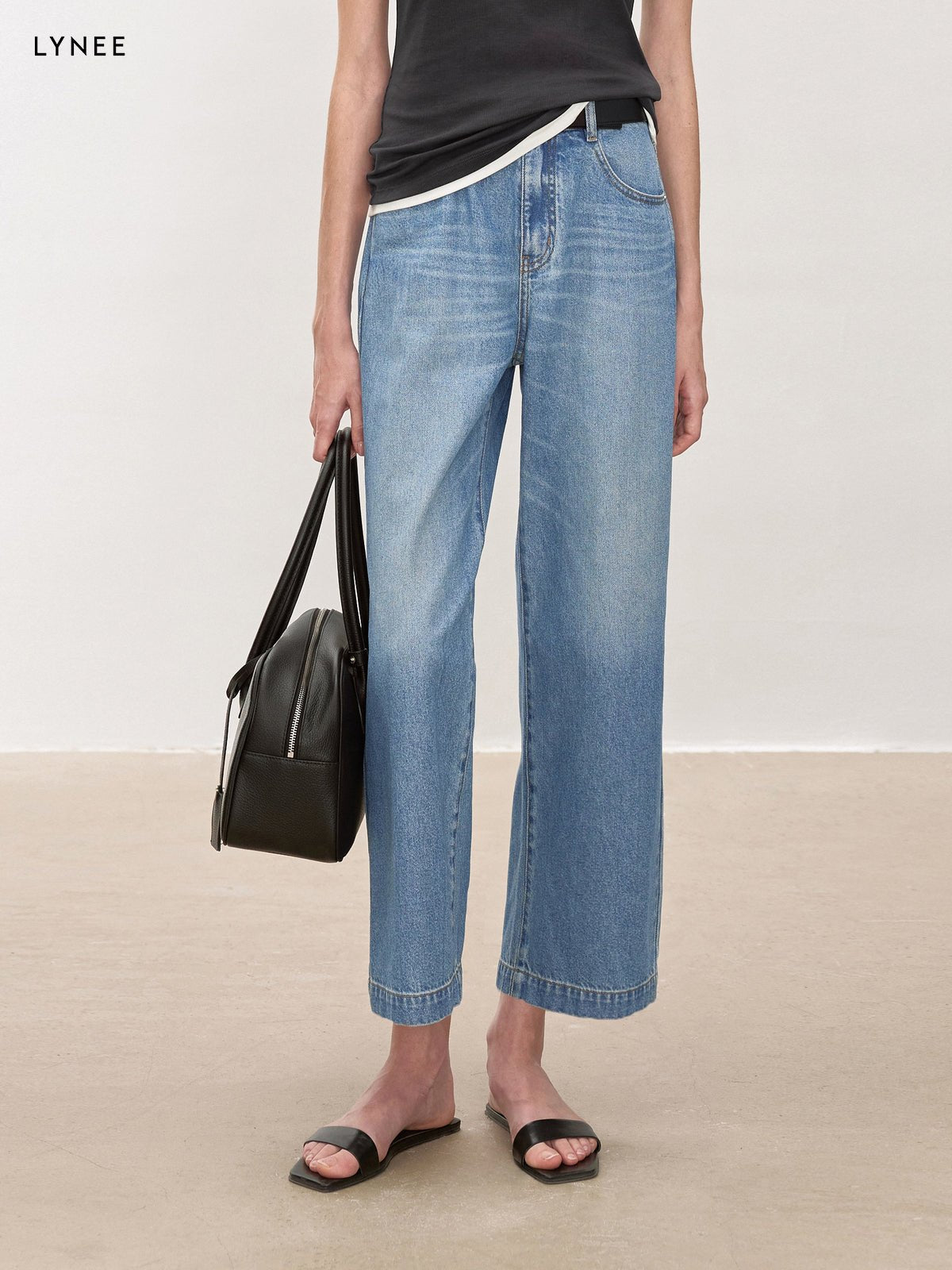 Tiitaa.com × Tiitaa: High - rise Straight - leg Acetate Jeans(Check Below Same Price With Tmall） runway look in 4