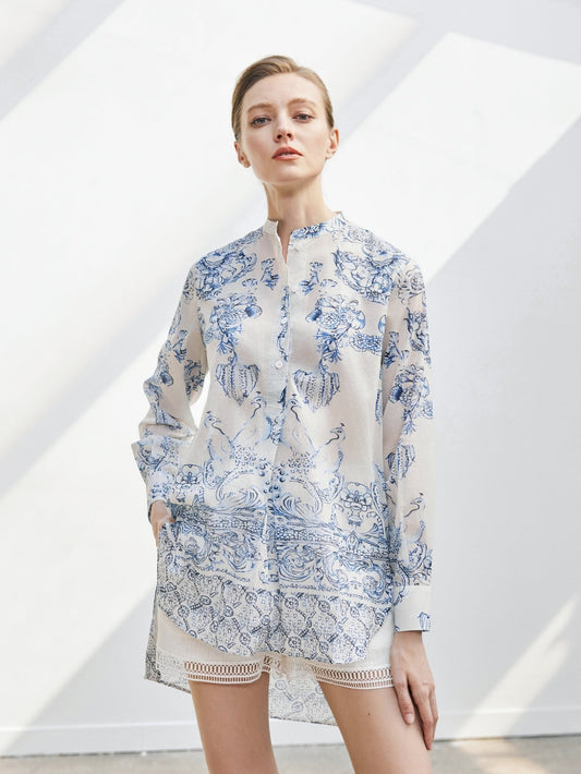 Tiitaa.com × Tiitaa: New Chinese Celadon Cotton Blouse(Check Below Same Price With Taobao） runway look in 4