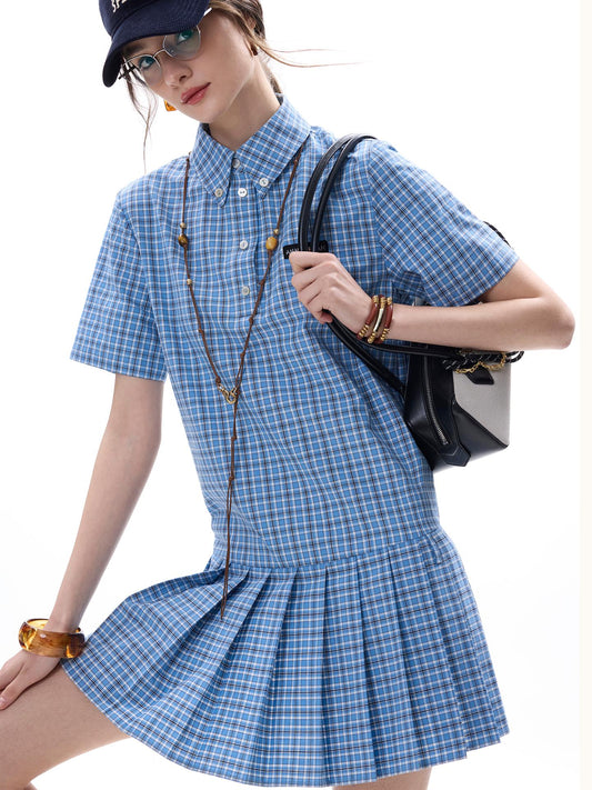 Tiitaa.com × Tiitaa: Plaid Cotton Pleated Shirtdress(Check Below Same Price With Taobao） runway look in 4