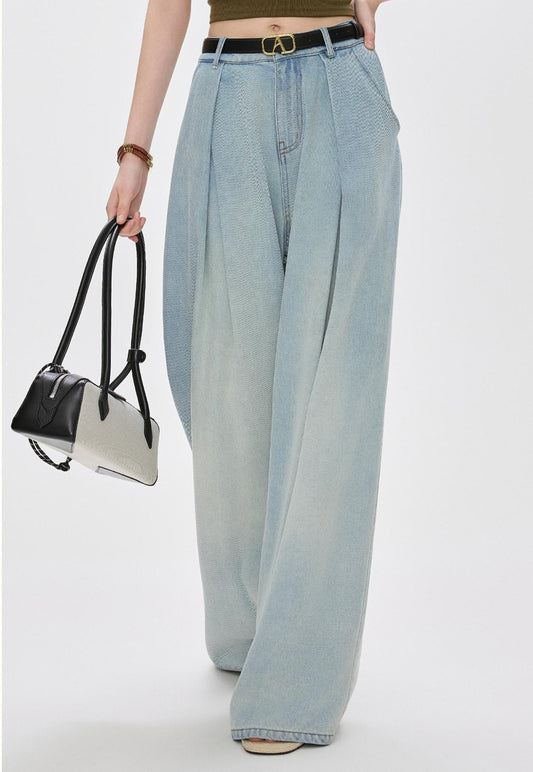 Tiitaa.com × Tiitaa: Pleated Jeans(Check Below Same Price With Taobao） runway look in Blue