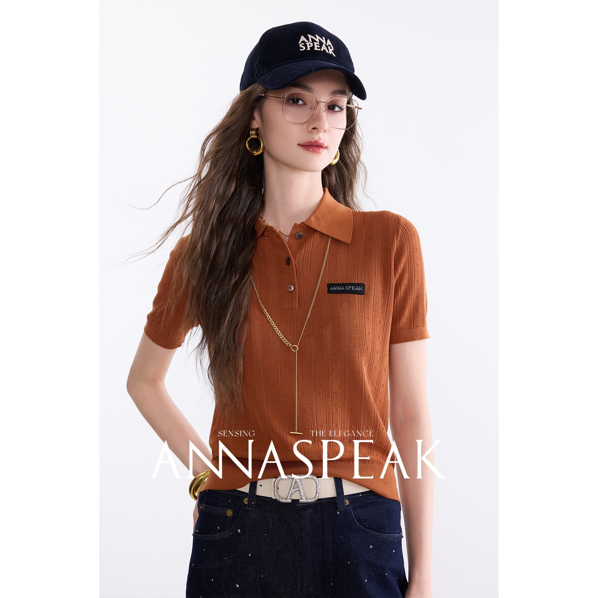 Tiitaa.com × Tiitaa: Polo Collar Knitted Short Sleeves(Check Below Same Price With Taobao） runway look in Gold