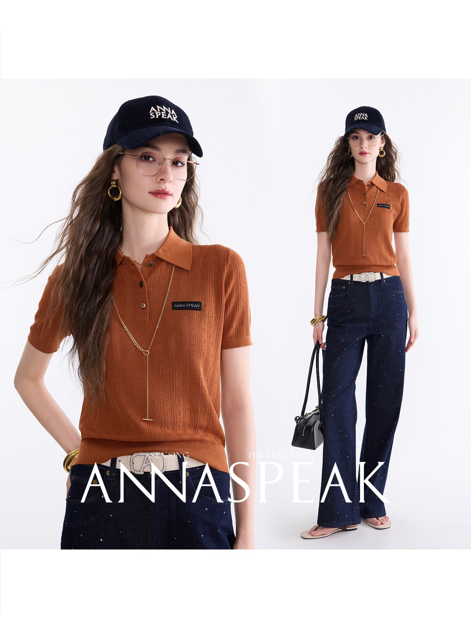 Tiitaa.com × Tiitaa: Polo Collar Knitted Short Sleeves(Check Below Same Price With Taobao） runway look in Gold
