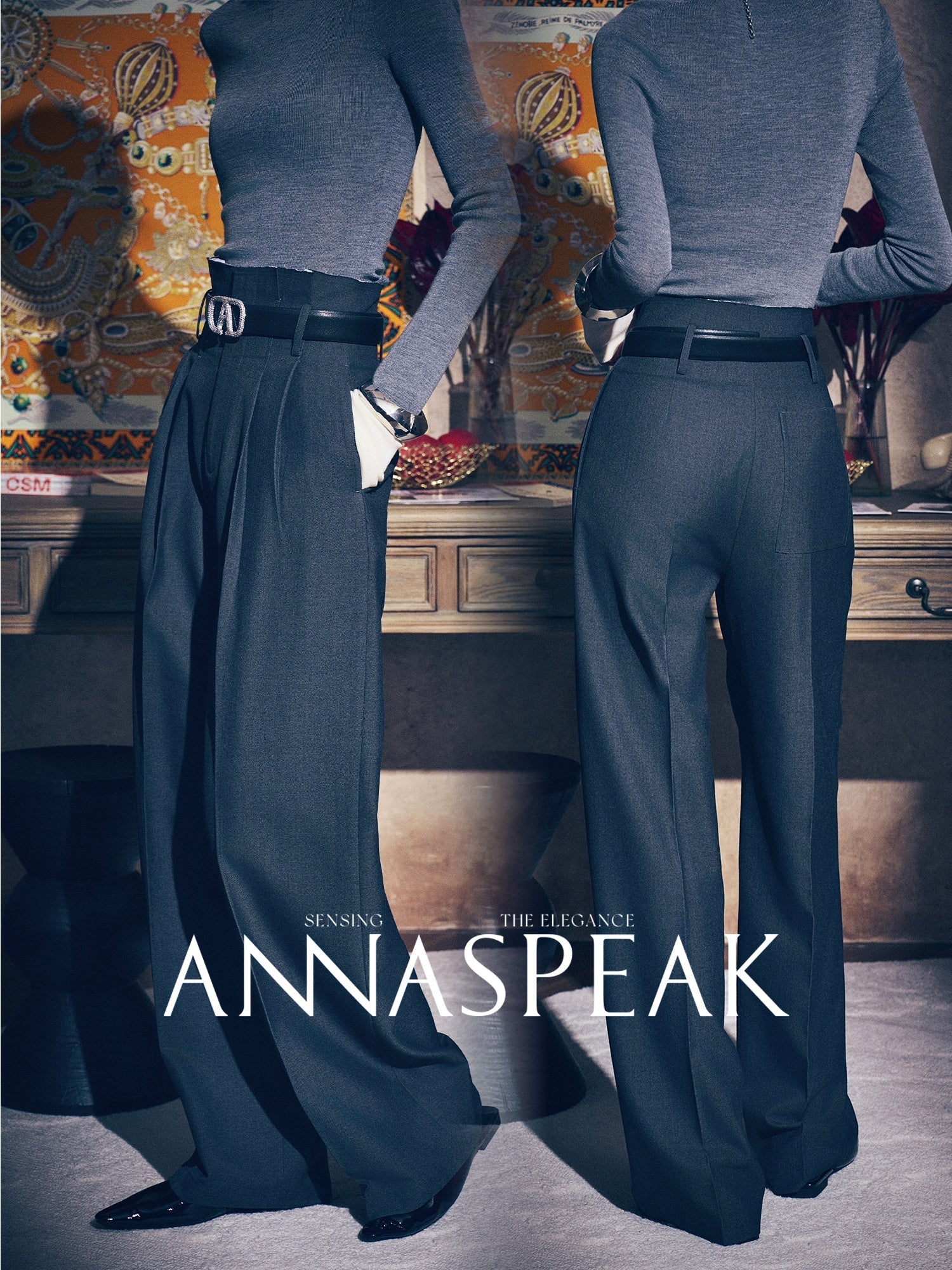 Tiitaa.com × Tiitaa: Raw - edged Wide - leg Pants(Check Below Same Price With Taobao） runway look in Dark Gray