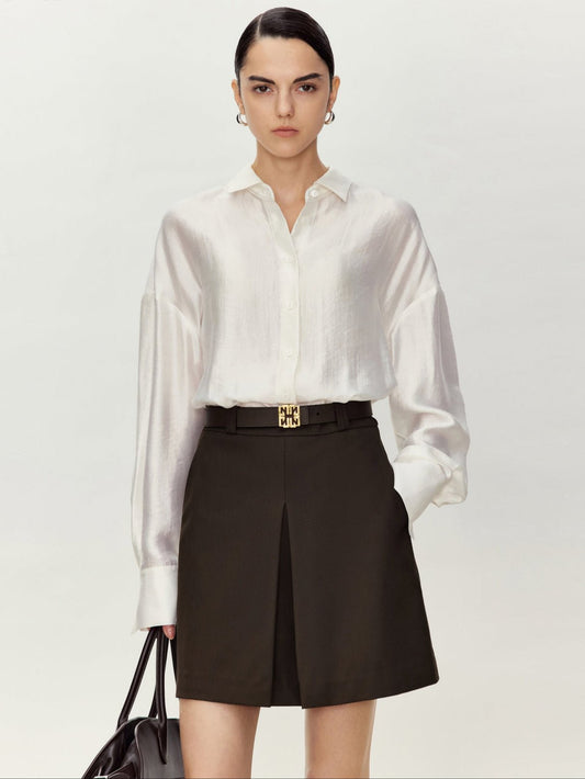 Tiitaa.com × Tiitaa: Silk Simple Draped Shirt(Check Below Same Price With Tmall） runway look in 6 - 8