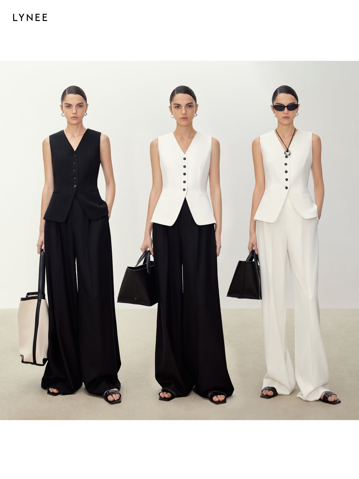 Tiitaa.com × Tiitaa: Simple V - neck Slim Vest(Check Below Same Price With Tmall） runway look in White