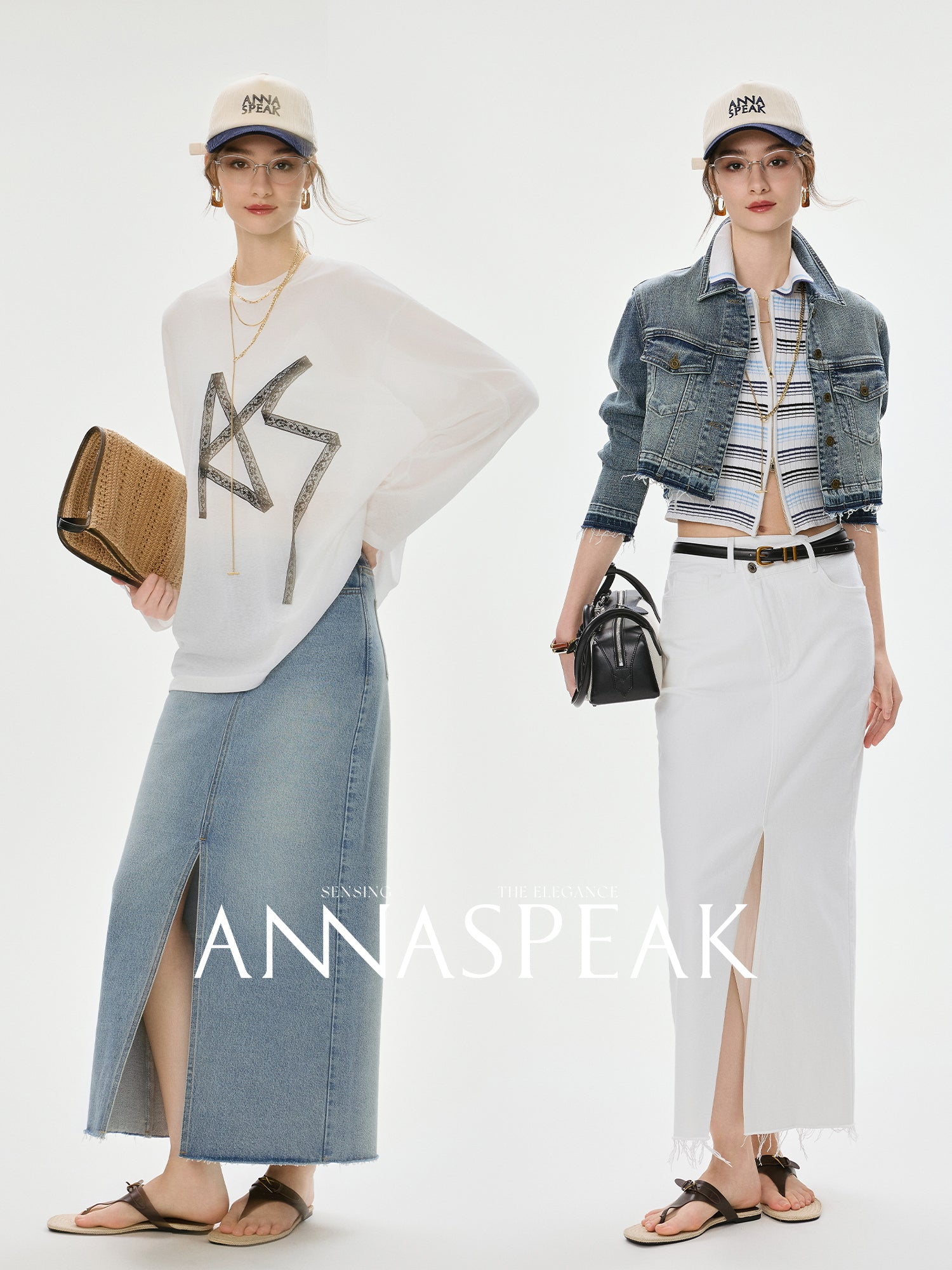 Tiitaa.com × Tiitaa: Slit Denim Skirt(Check Below Same Price With Taobao） runway look in Blue