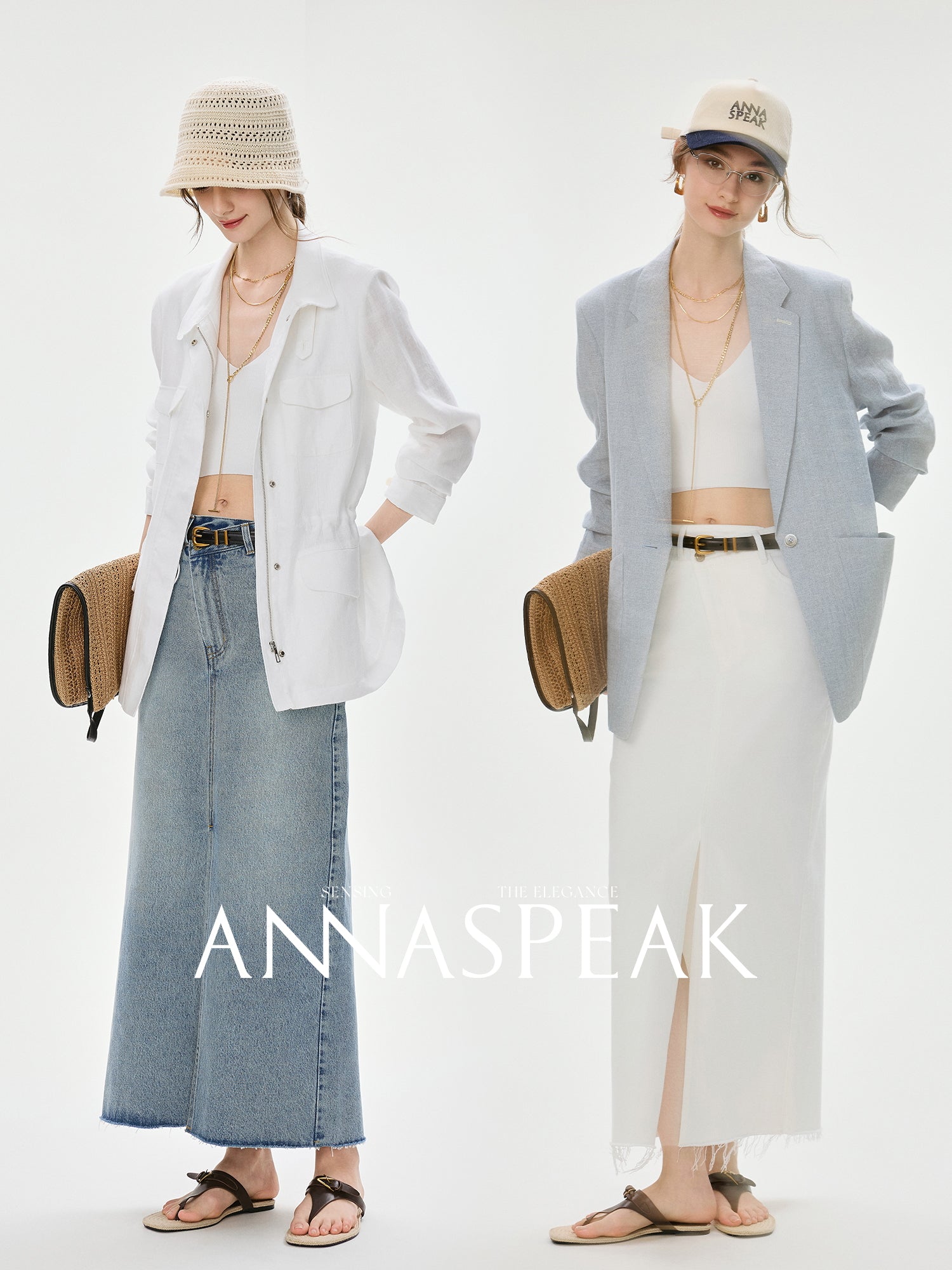 Tiitaa.com × Tiitaa: Slit Denim Skirt(Check Below Same Price With Taobao） runway look in Blue