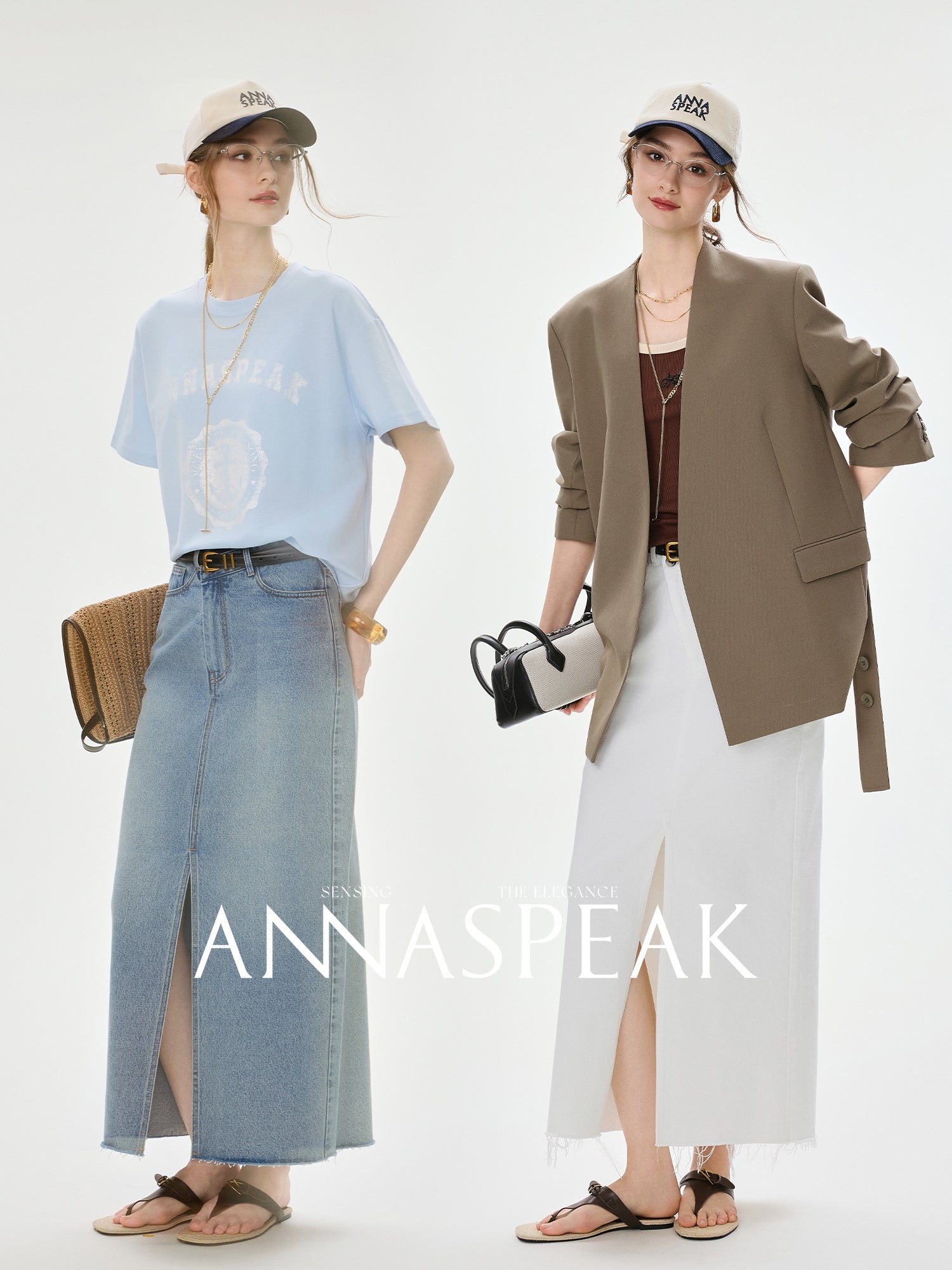 Tiitaa.com × Tiitaa: Slit Denim Skirt(Check Below Same Price With Taobao） runway look in Blue