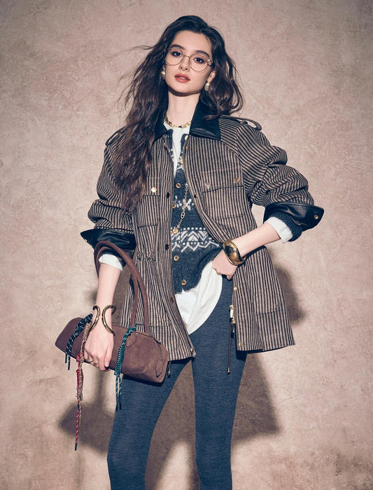 Tiitaa.com × Tiitaa: Striped Corduroy Jacket(Check Below Same Price With Taobao） runway look in 4