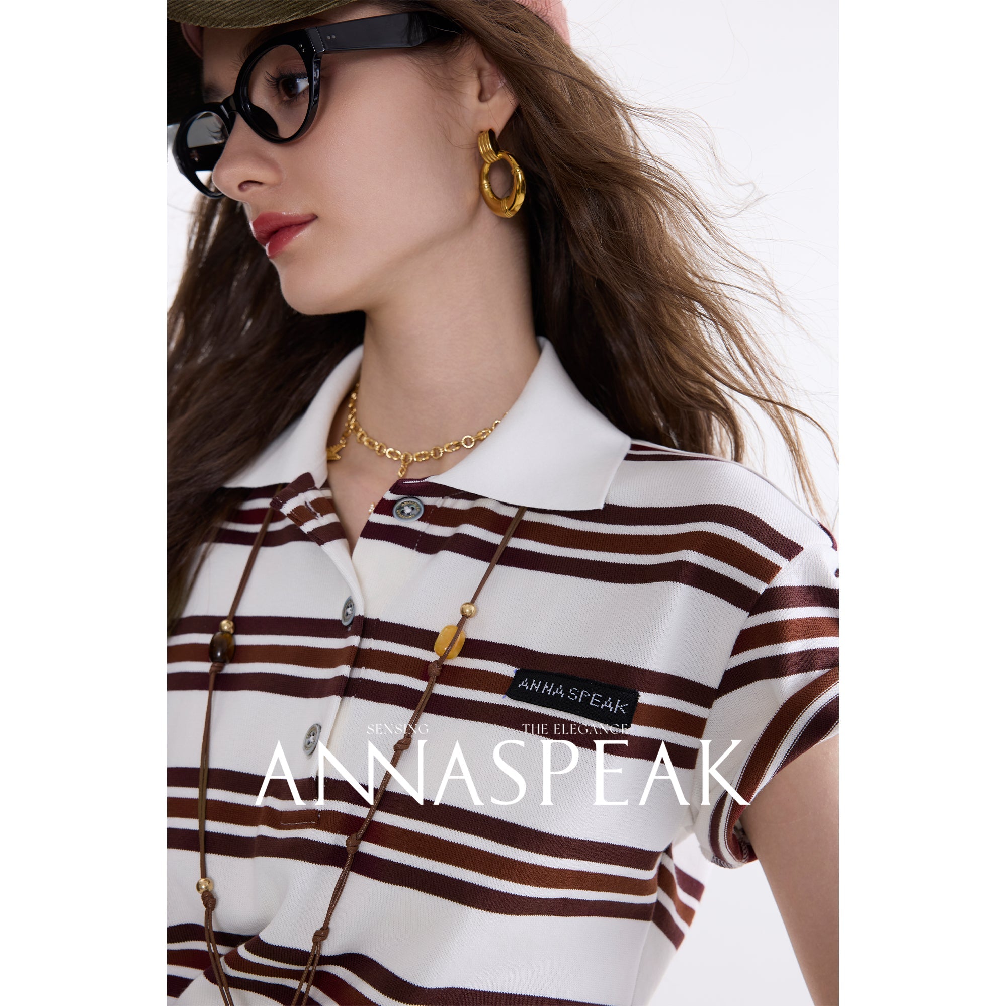 Tiitaa.com × Tiitaa: Striped Knitted T-shirt(Check Below Same Price With Taobao） runway look in Red And Brown Stripes