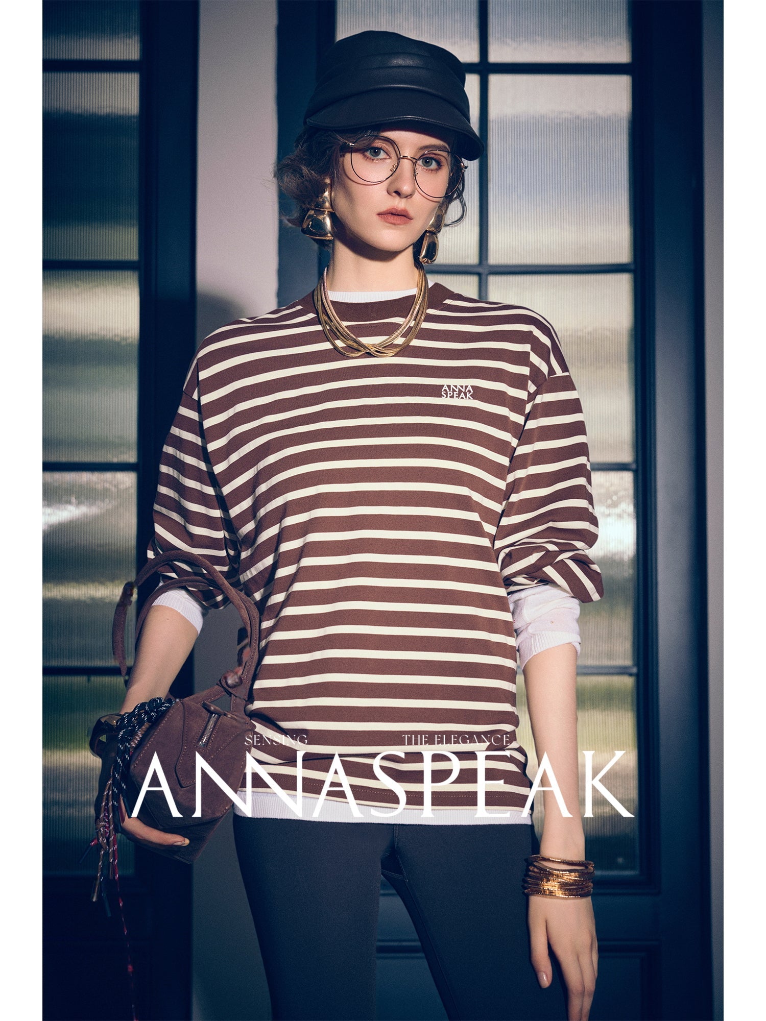 Tiitaa.com × Tiitaa: Striped Long - sleeved Sweatshirt(Check Below Same Price With Taobao） runway look in Black And White Stripes
