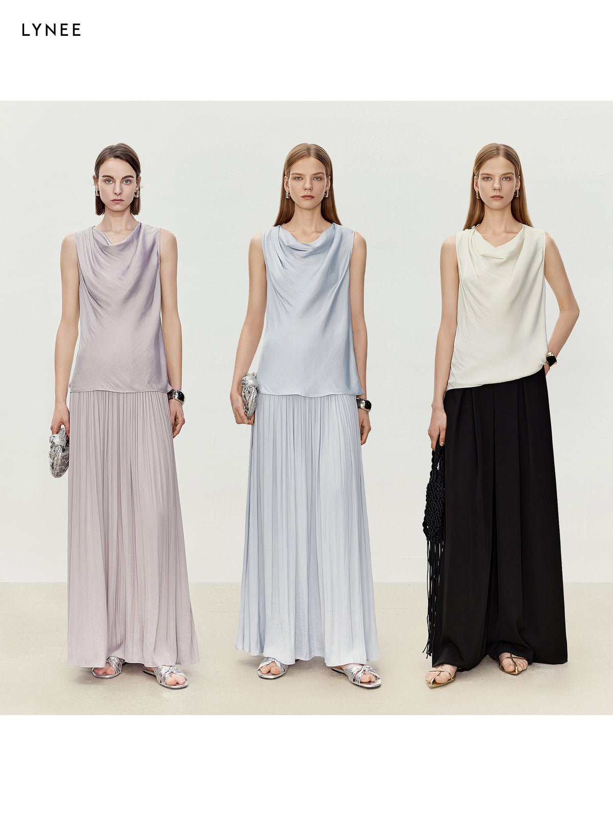 Tiitaa.com × Tiitaa: Swing Neckline Draped Sleeveless Top(Check Below Same Price With Tmall） runway look in Lilac