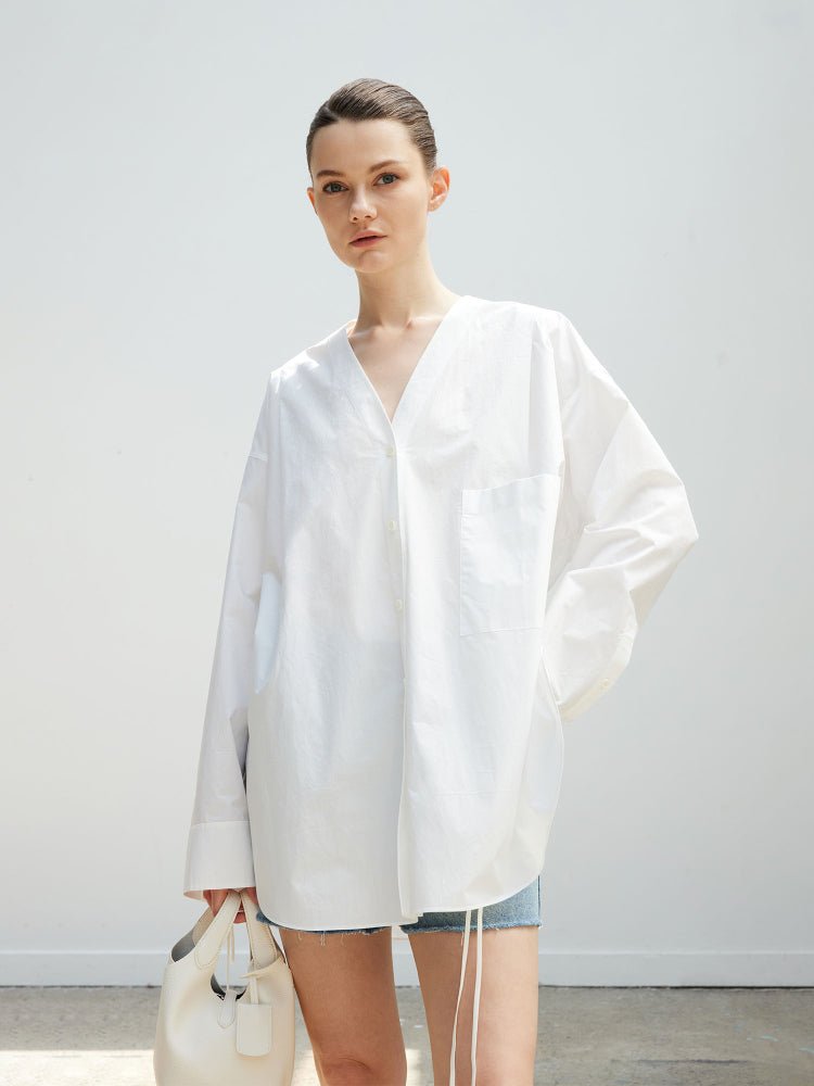 Tiitaa.com × Tiitaa: V - neck Silhouette Shirt(Check Below Same Price With Taobao） runway look in F